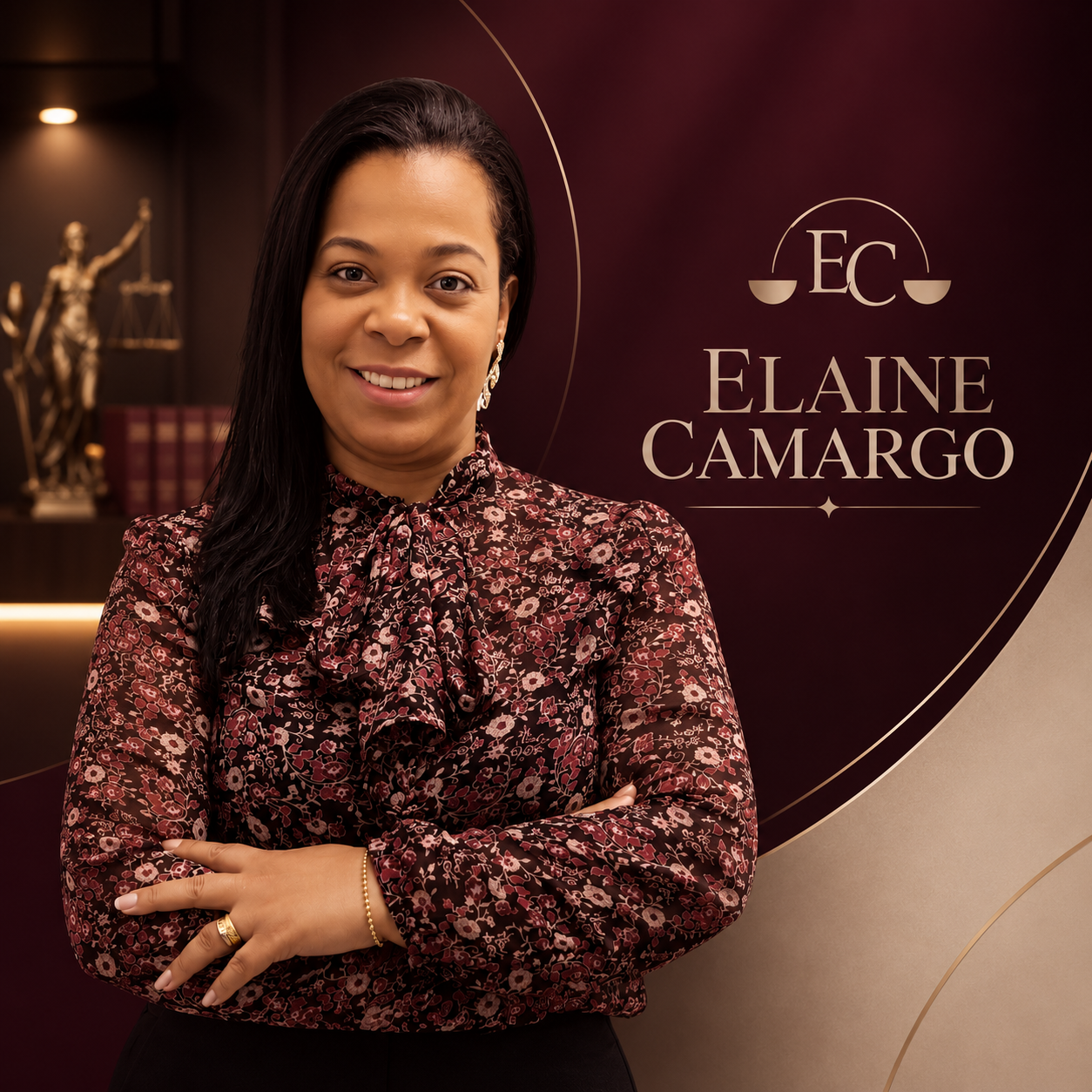 Retrato profissional de Elaine Camargo de Toledo, advogada trabalhista e previdenciária em Itu/SP
